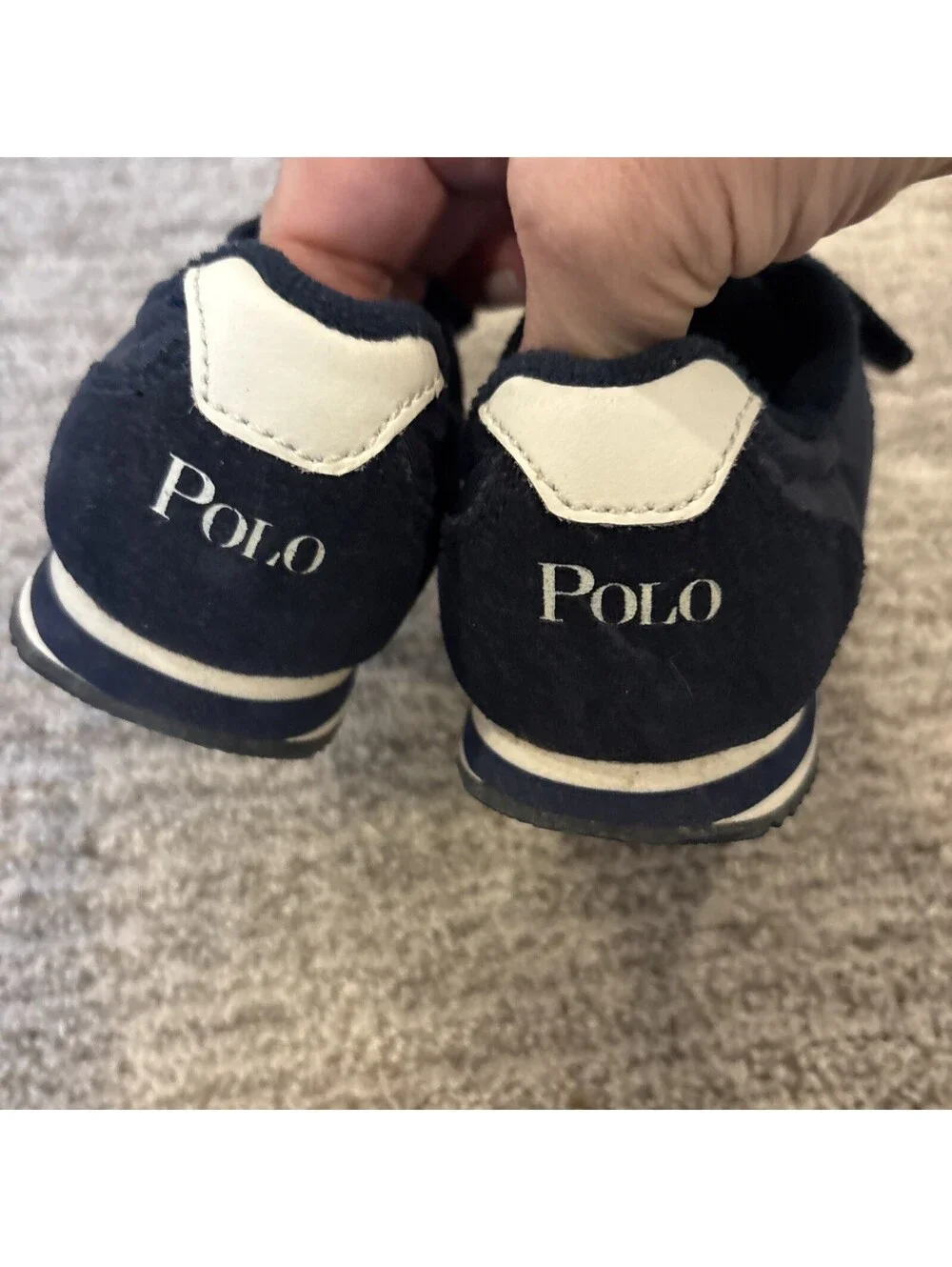 Polo Ralph Lauren toddlers sneakers Size 7 13cm Navy Blue With Straps Pony Logo